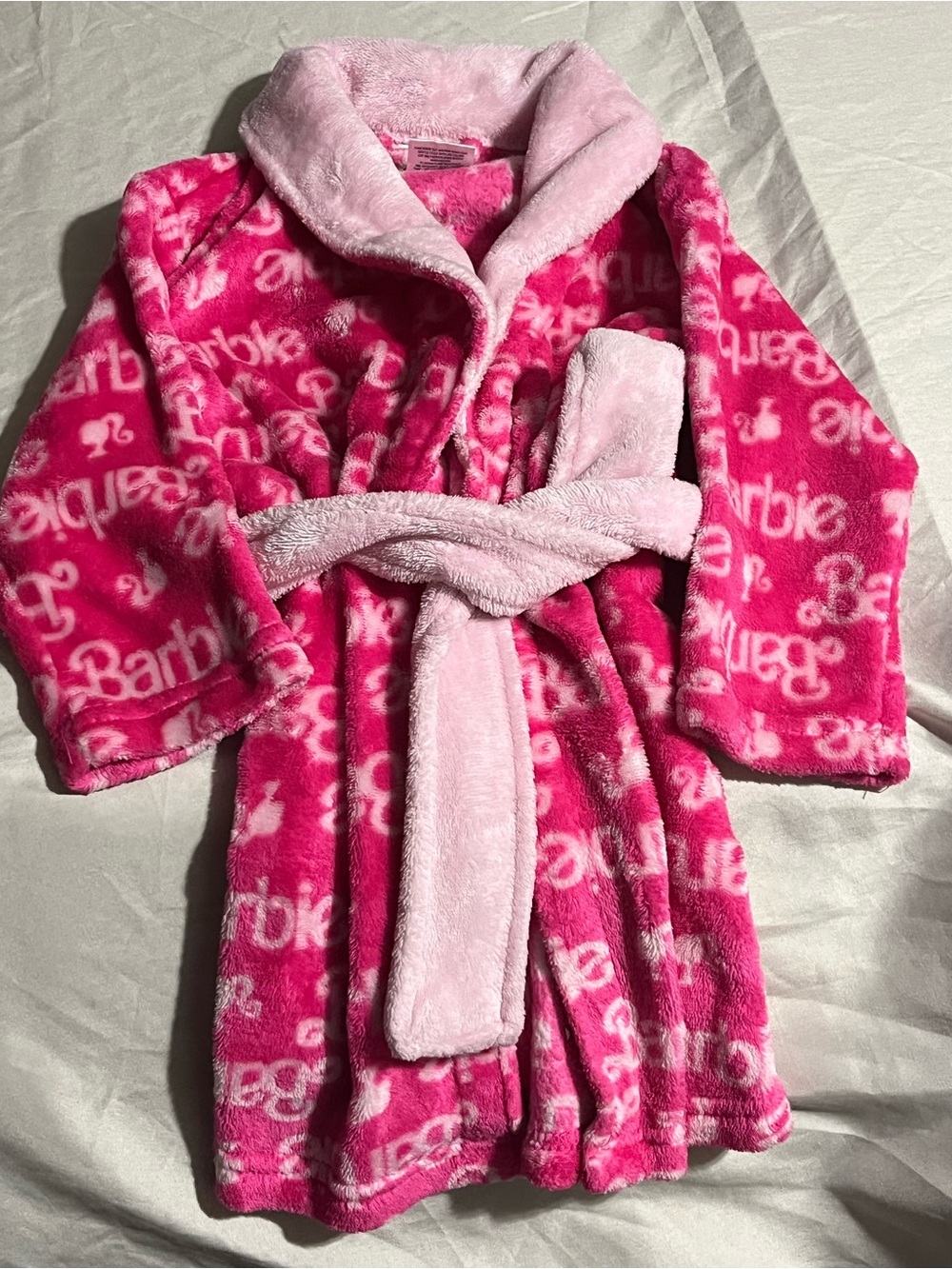 Barbie Plush Robe in Hot Pink and Light Pink Girls Size 3T